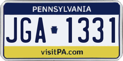 PA license plate JGA1331