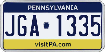 PA license plate JGA1335