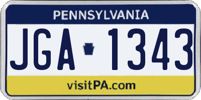 PA license plate JGA1343