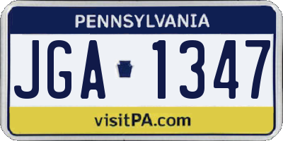 PA license plate JGA1347