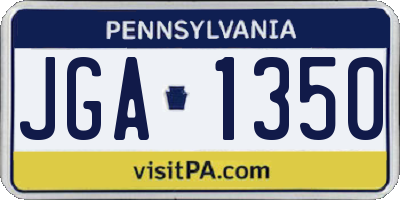 PA license plate JGA1350