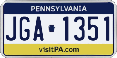 PA license plate JGA1351