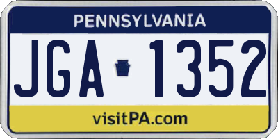 PA license plate JGA1352