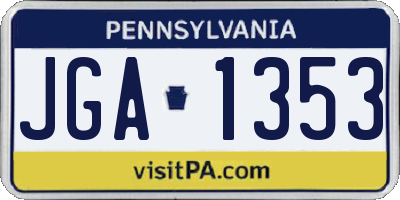 PA license plate JGA1353