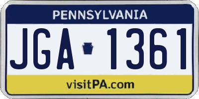 PA license plate JGA1361