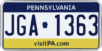 PA license plate JGA1363