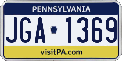 PA license plate JGA1369