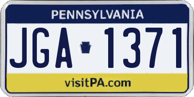 PA license plate JGA1371