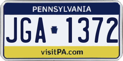 PA license plate JGA1372