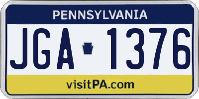 PA license plate JGA1376