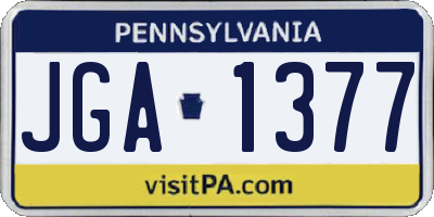 PA license plate JGA1377