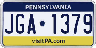 PA license plate JGA1379