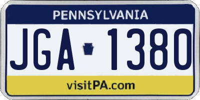 PA license plate JGA1380