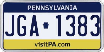 PA license plate JGA1383