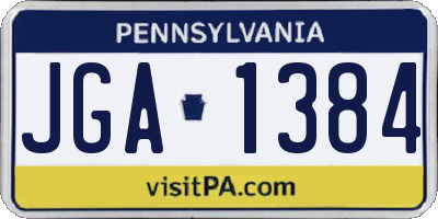 PA license plate JGA1384