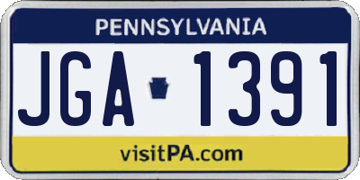 PA license plate JGA1391