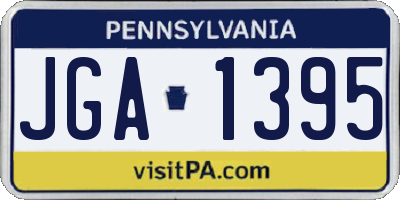 PA license plate JGA1395