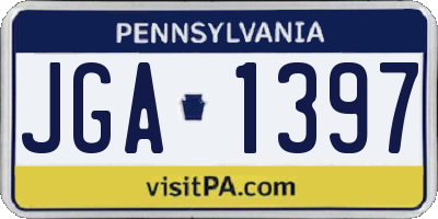 PA license plate JGA1397