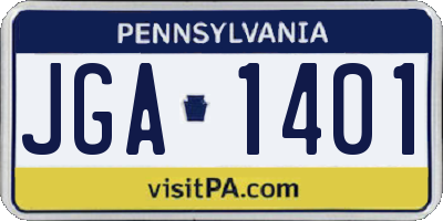 PA license plate JGA1401