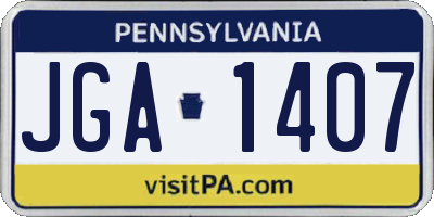 PA license plate JGA1407