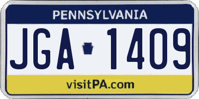 PA license plate JGA1409