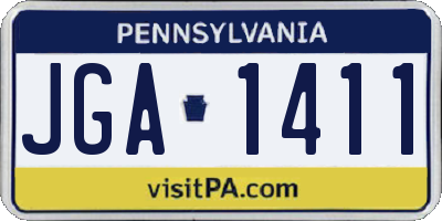 PA license plate JGA1411