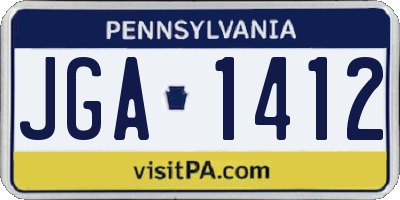 PA license plate JGA1412