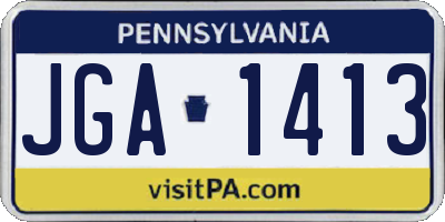 PA license plate JGA1413