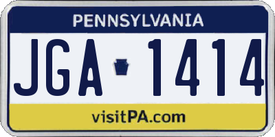 PA license plate JGA1414