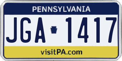 PA license plate JGA1417