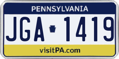 PA license plate JGA1419