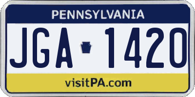 PA license plate JGA1420