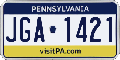 PA license plate JGA1421