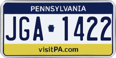 PA license plate JGA1422