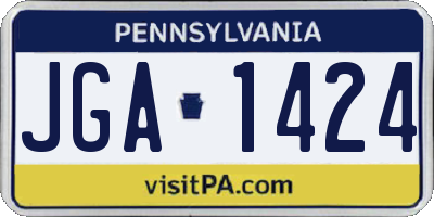 PA license plate JGA1424