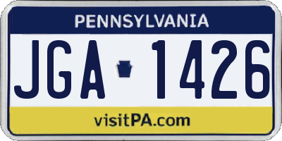 PA license plate JGA1426