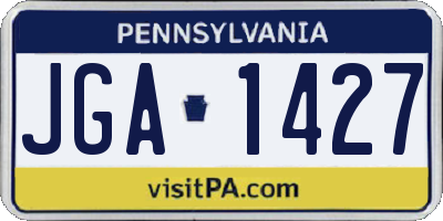PA license plate JGA1427