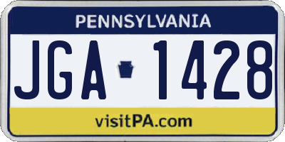 PA license plate JGA1428