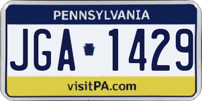 PA license plate JGA1429