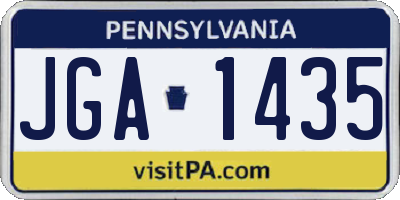 PA license plate JGA1435