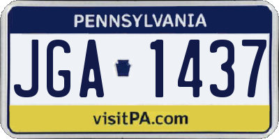 PA license plate JGA1437