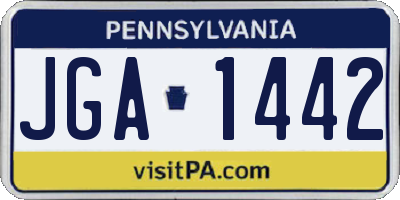 PA license plate JGA1442