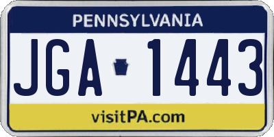 PA license plate JGA1443
