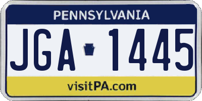 PA license plate JGA1445