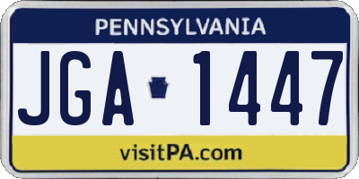 PA license plate JGA1447