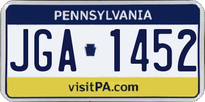 PA license plate JGA1452