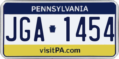 PA license plate JGA1454