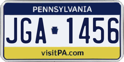 PA license plate JGA1456