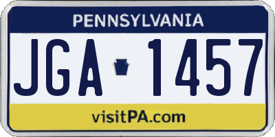 PA license plate JGA1457