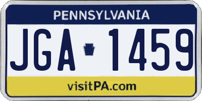 PA license plate JGA1459